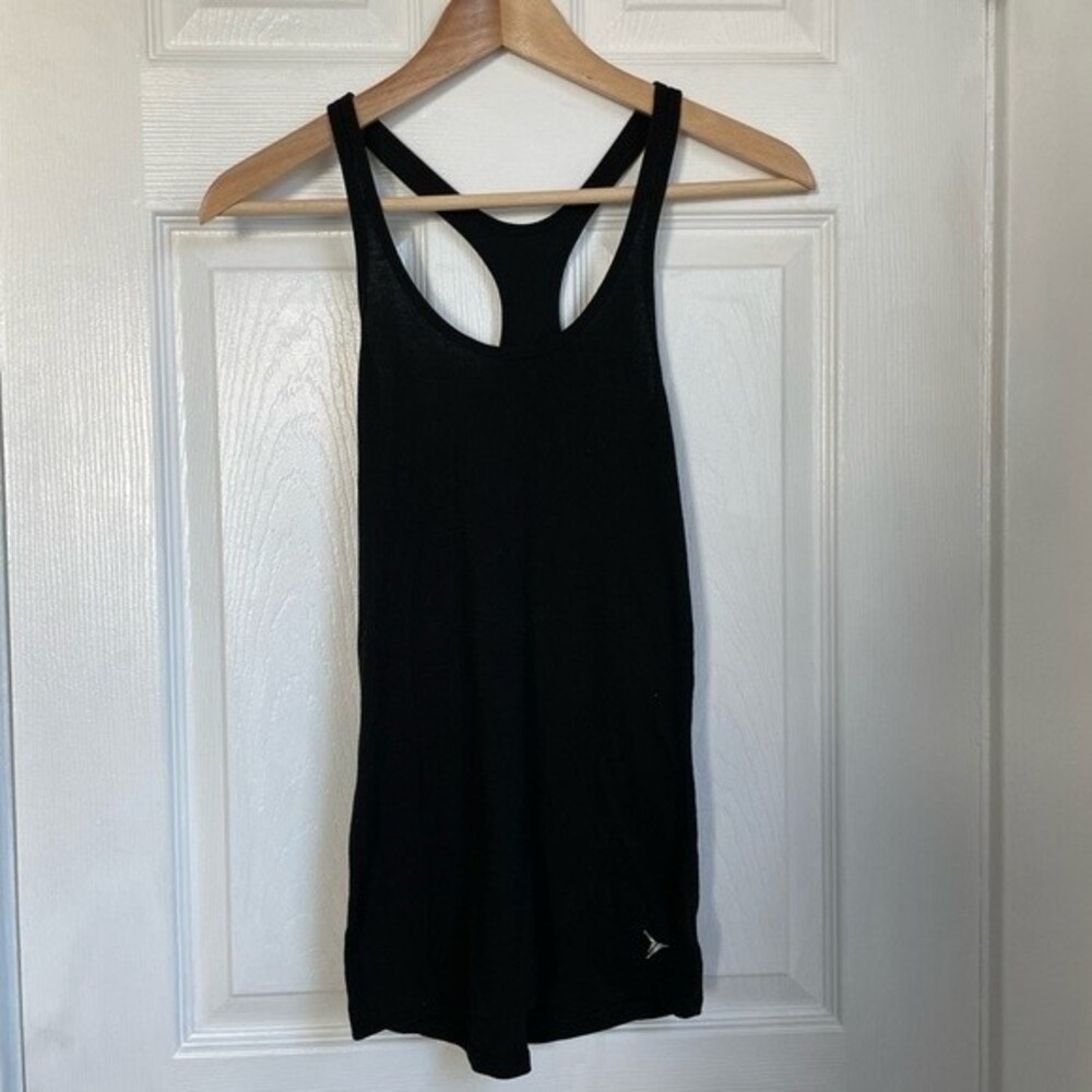 Old Navy ribbed black workout exercise tank top womens size m